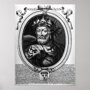 Porträtt i Merovech Kung i Salian Franks Poster