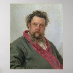 Porträtt i Modest Petrovich Moussorgsky 1881 Poster