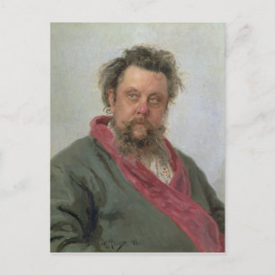 Porträtt i Modest Petrovich Moussorgsky 1881 Vykort