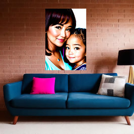 Porträtt i Mor och dotter | AI Art Poster