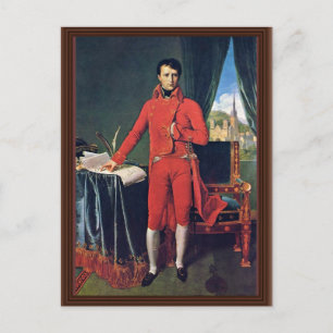 Porträtt i Napoleon Bonaparte som första konsul, b Vykort