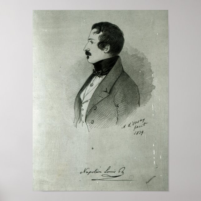 Porträtt i Napoleon III som ung man, 1839 Poster (Framsidan)
