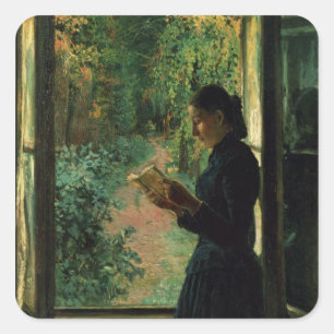 Porträtt i Natalia Petrunkevitsin, 1893 Fyrkantigt Klistermärke