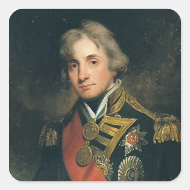 Porträtt i Nelson Fyrkantigt Klistermärke (Framsida)