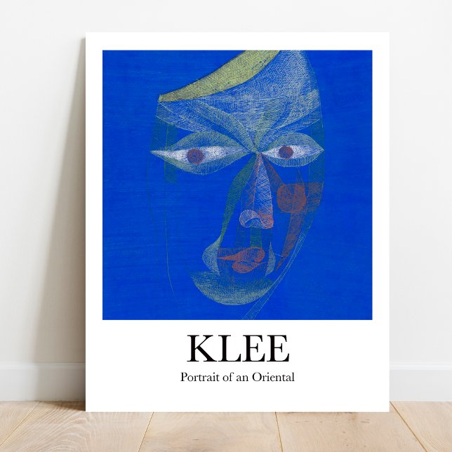 Porträtt i Oriental av Paul Klee Poster (Klee's captivating Portrait of an Oriental. Bold colors, unique style.)