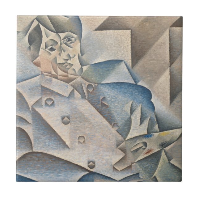 Porträtt i Pablo Picasso av Juan Gris Kakelplatta (Framsidan)
