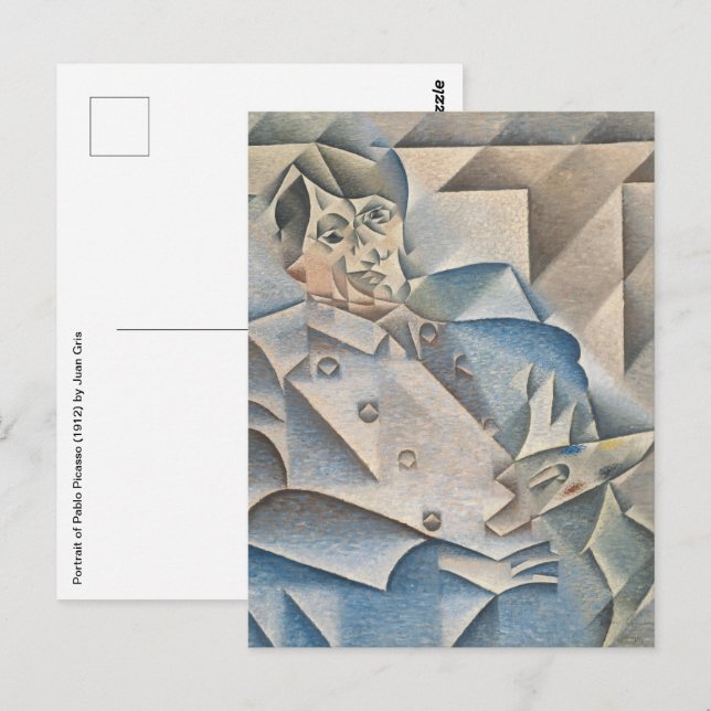 Porträtt i Pablo Picasso av Juan Gris Vykort (Fram/baksida)