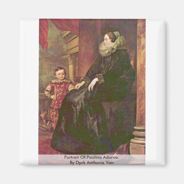 Porträtt i Paolina Adorno. av Dyck Anthonis Van Magnet (Framsidan)