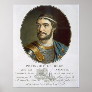 Porträtt i Pepin, kallad "Le Bref", Kung i Frankri Poster