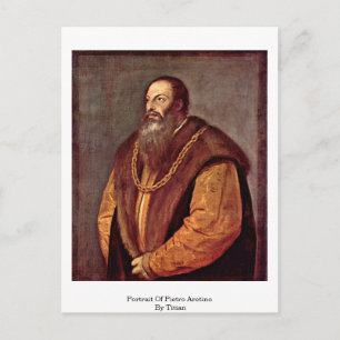 Porträtt i Pietro Aretino. Av titian Vykort