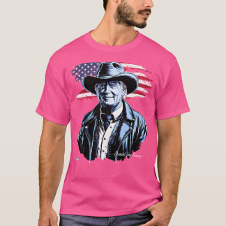 Porträtt i president Donald Trump i Cowboy L T Shirt