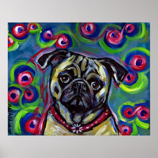 Porträtt i Pug Bubbles Poster (Framsidan)