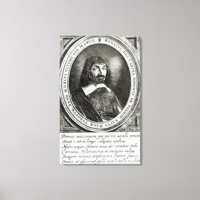 Porträtt i Rene Descartes, 1644 Canvastryck (Framsida)