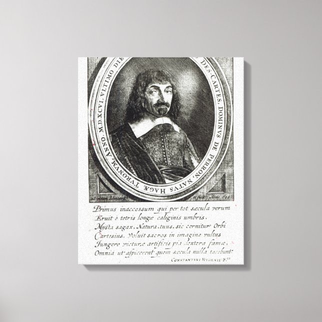 Porträtt i Rene Descartes, 1644 Canvastryck (Framsida)