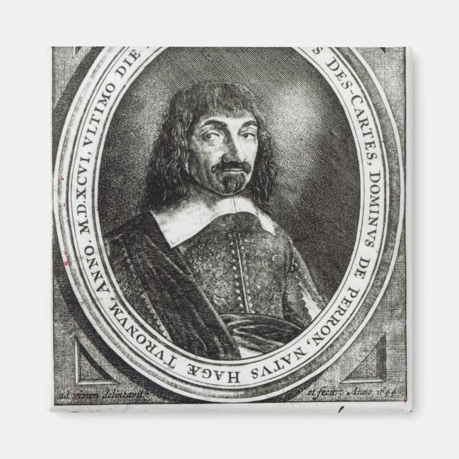 Porträtt i Rene Descartes, 1644 Magnet (Framsidan)