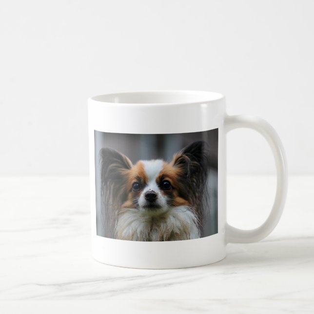 Porträtt i renrasiga Papillon hund Kaffemugg (Höger)
