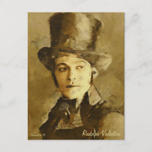 Porträtt i Rudolph Valentino Art Postcard Vykort
