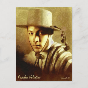 Porträtt i Rudolph Valentino Art Postcard Vykort