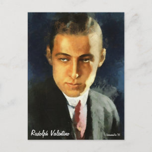 Porträtt i Rudolph Valentino Art Postcard Vykort
