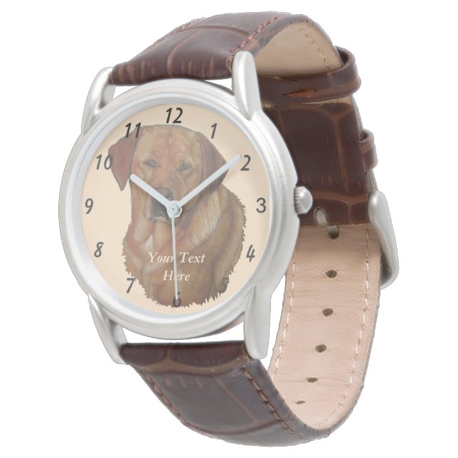 porträtt i sällsynt Red golden labrador hund Armbandsur (Vinklad)