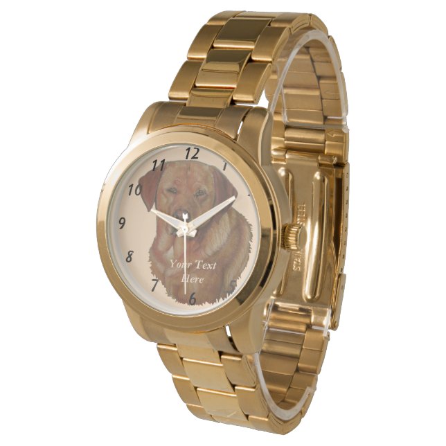 porträtt i sällsynt Red golden labrador hund Armbandsur (Vinklad)