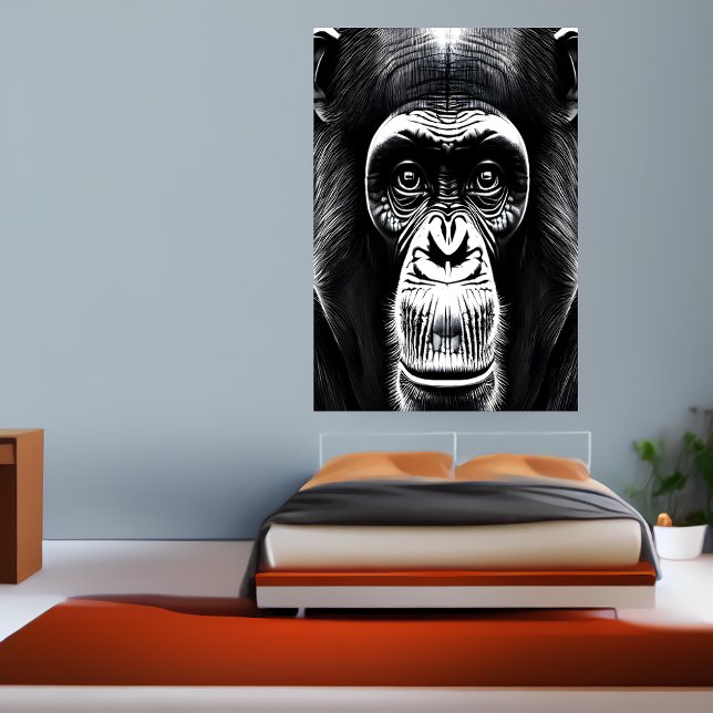 Porträtt i schimpans | AI Art Poster (Skapare uppladdad)