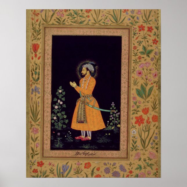 Porträtt i Shah Jahan (1592-1666) Mughal, c.1632 Poster (Framsidan)