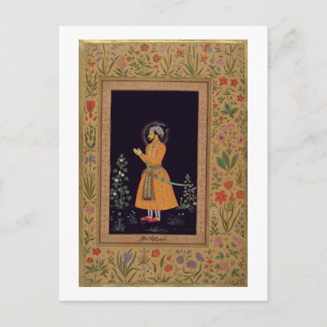 Porträtt i Shah Jahan (1592-1666) Mughal, c.1632 Vykort (Framsida)