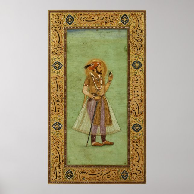 Porträtt i Shah Jahan , 1631, Mughal Poster (Framsidan)