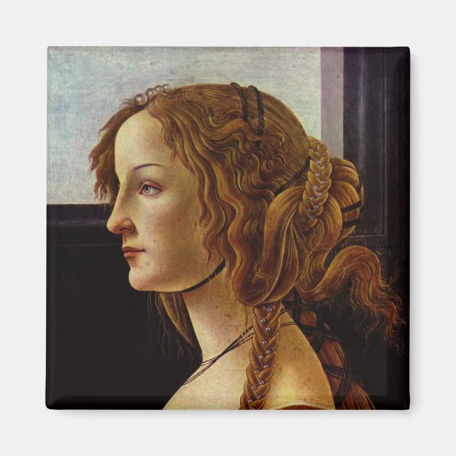 Porträtt i Simonetta Vespucci av Botticelli Magnet (Framsidan)