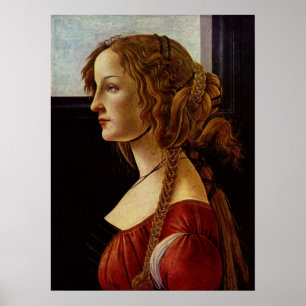 Porträtt i Simonetta Vespucci av Botticelli Poster