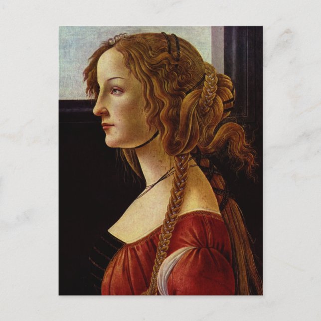 Porträtt i Simonetta Vespucci av Botticelli Vykort (Framsida)