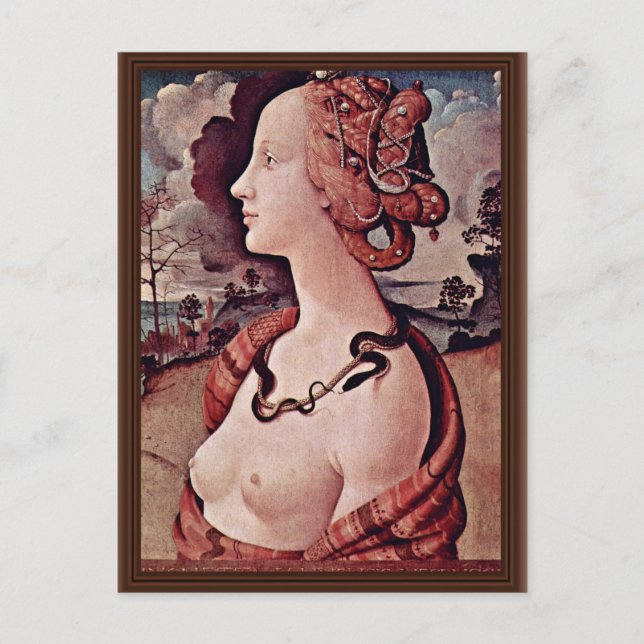 Porträtt i Simonetta Vespucci av Piero Di Cosimo Vykort (Framsida)
