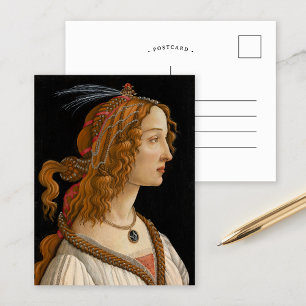 Porträtt i Simonetta Vespucci Botticelli Vykort