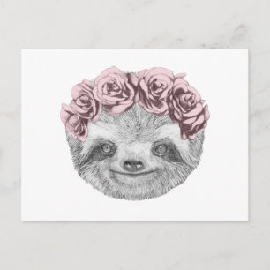 Porträtt i Sloth Blommigtens utandning Vykort