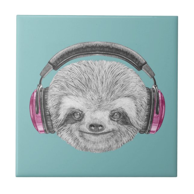 Porträtt i Sloth | Hörlurar Kakelplatta (Framsidan)