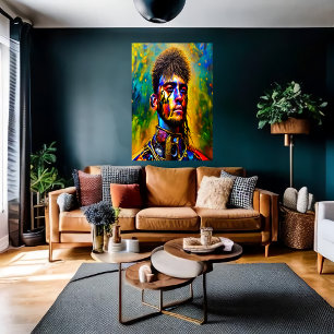 Porträtt i solider i enhetlig form AI Art Poster