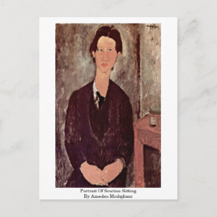 Porträtt i Soutine Sitta av Amedeo Modigliani Vykort