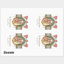 Porträtt i St. Ro som har dränkt med Rosor (M 024a Rektangulärt Klistermärke