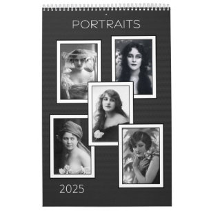 Porträtt i Svartvit vintage porträtt Kalender