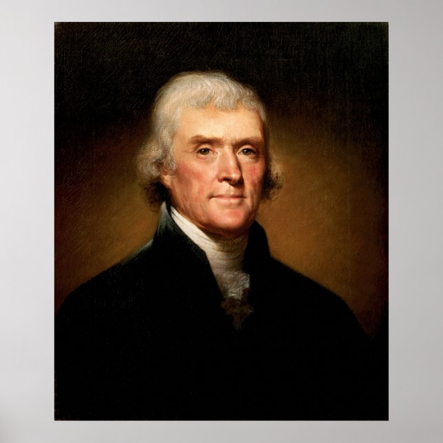 Porträtt i Thomas Jefferson av Rembrandt Peale Poster (Framsidan)