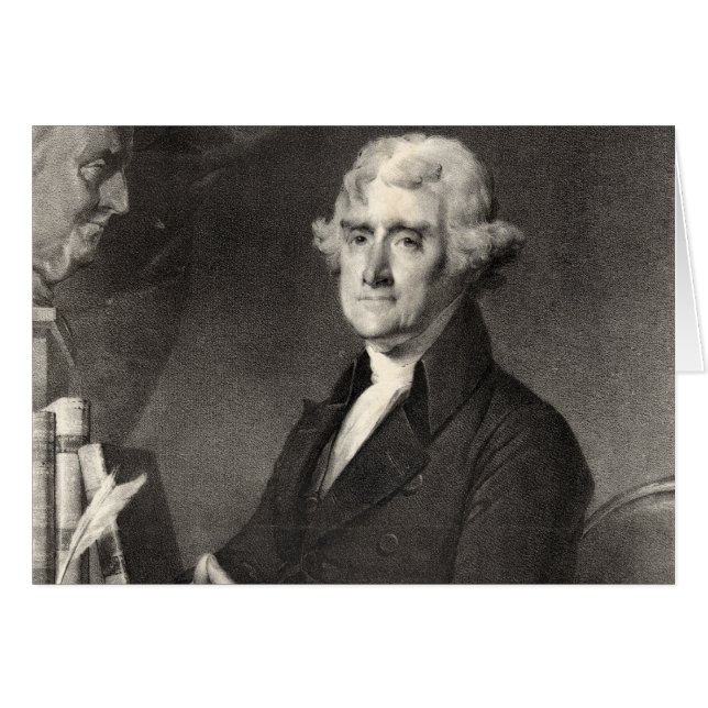 Porträtt i Thomas Jefferson Hälsningskort (Framsidan Horizontal)