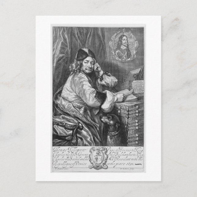 Porträtt i Thomas Killigro (1612-83) Restoration Vykort (Framsida)
