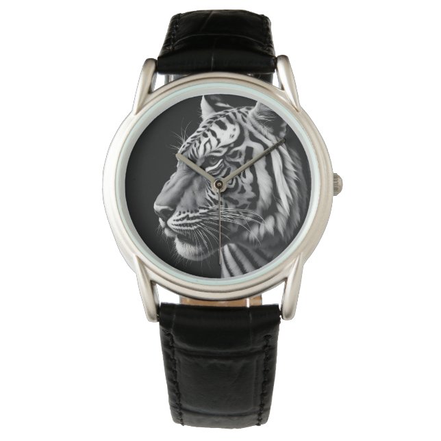 Porträtt i tigern armbandsur (Framsida)
