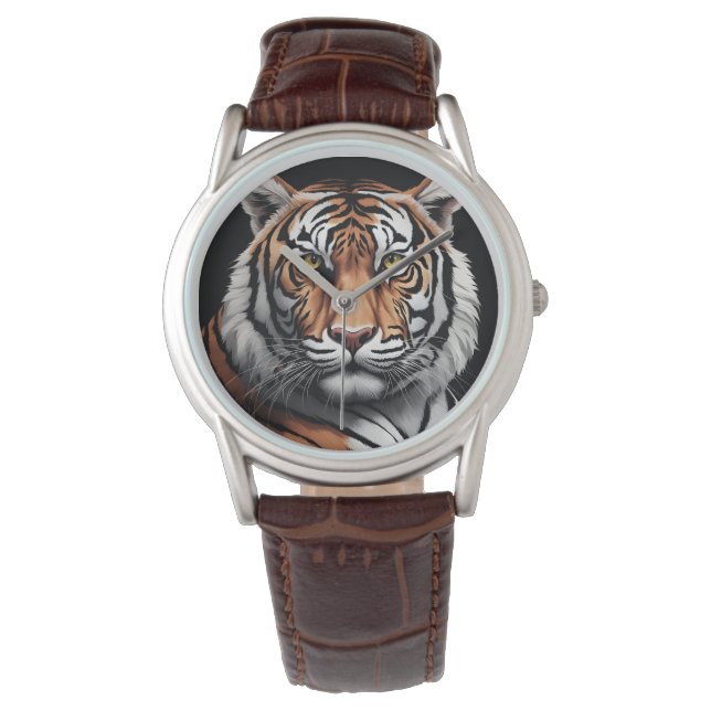 Porträtt i tigern armbandsur (Framsida)