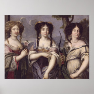 Porträtt i tre av nieces of Cardinal Poster