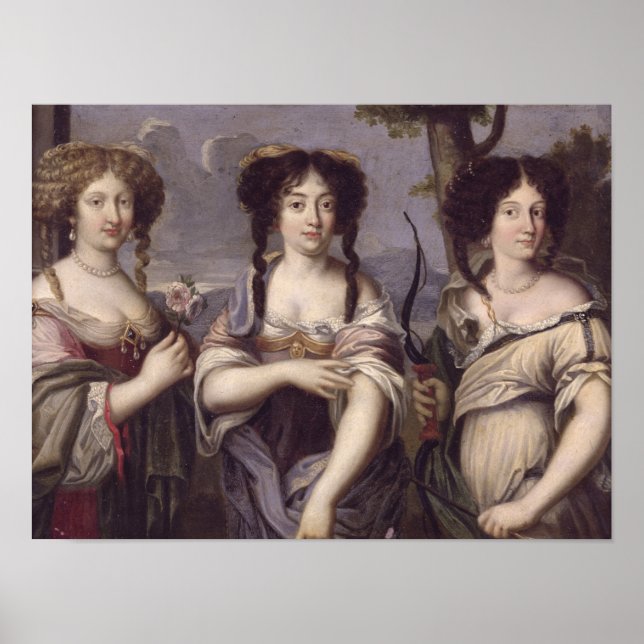 Porträtt i tre av nieces of Cardinal Poster (Framsidan)