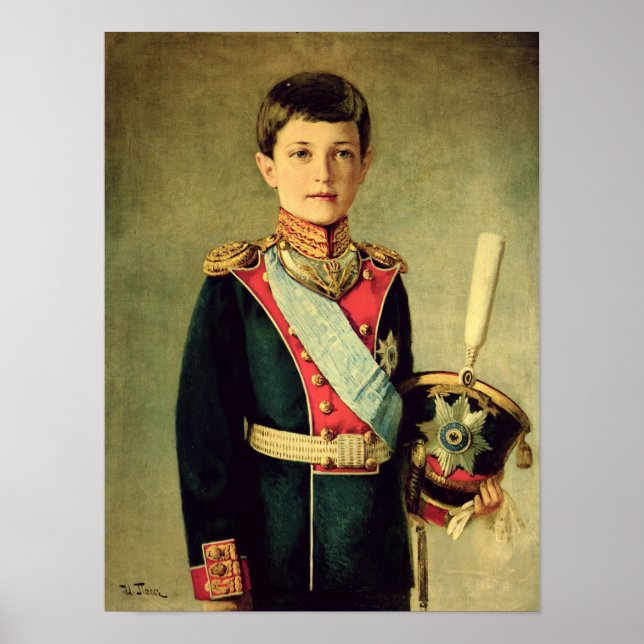 Porträtt i Tsarevitch Alexei Nikolaevich. Poster (Framsidan)