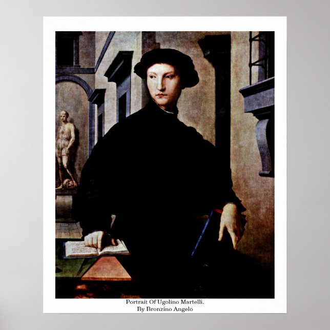 Porträtt i Ugolino Martelli. från Bronzino Angelo Poster (Framsidan)