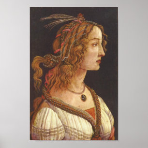 Porträtt i unga Simonetta Vespucci Poster